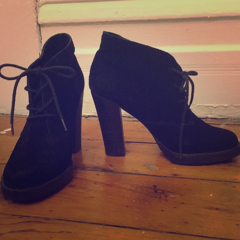 Aldo black suede booties